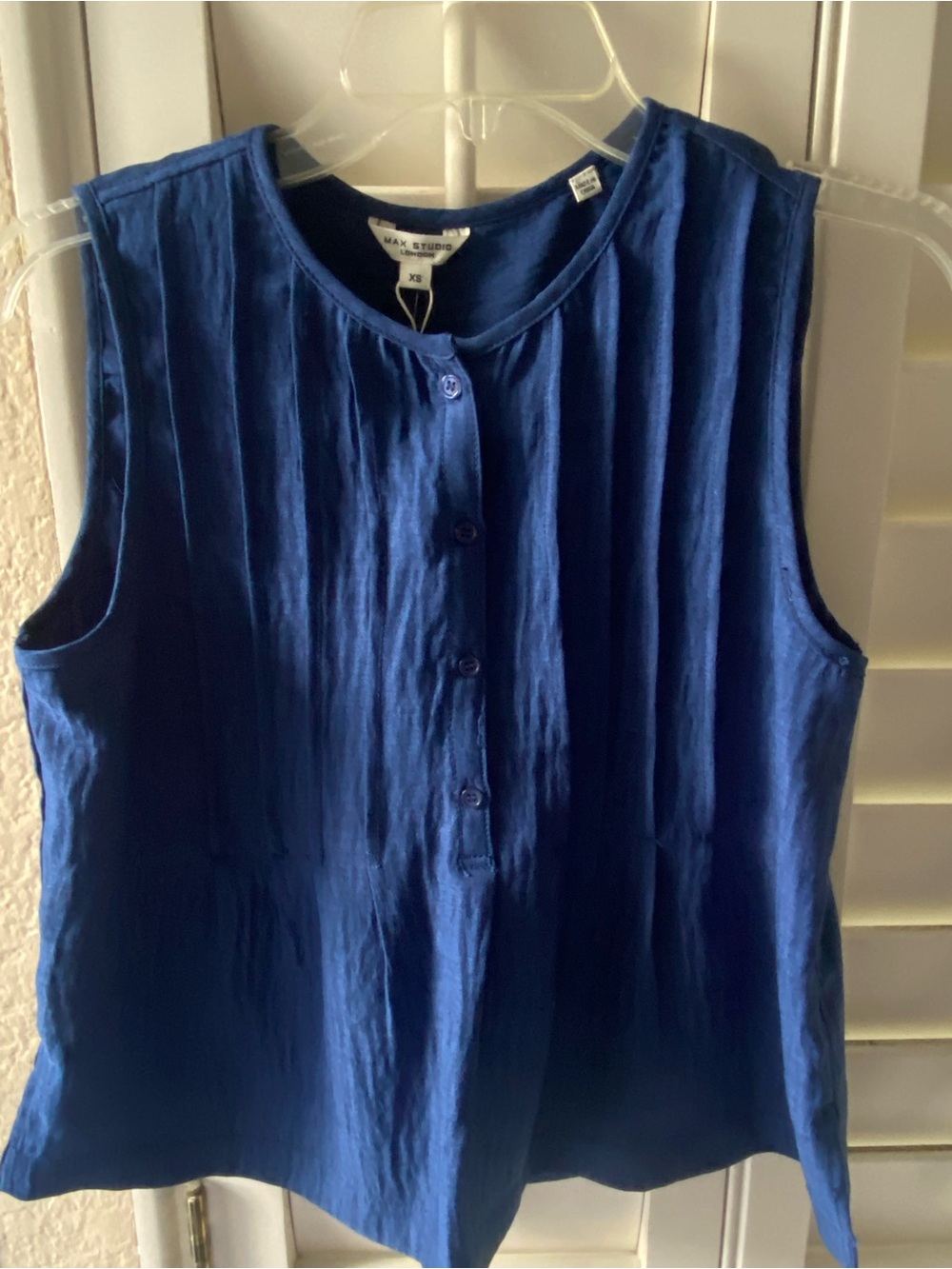 Max Studio Royal Blue Sleeveless Button-Front Camisole
